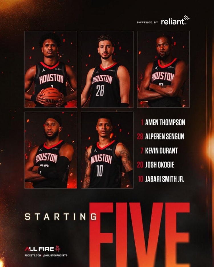 Kaiyun Sports-爱德华兹缺阵！火箭VS狼首发：阿门、奥科吉、KD、小贾、申京